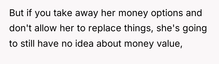 But if you take away her money options and don't...