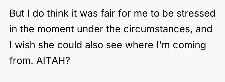 But I do think it was fair for me to...