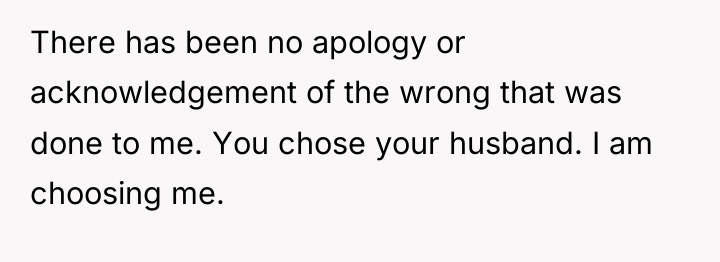 There has been no apology or acknowledgement of the wrong...
