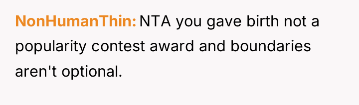 NonHumanThin NTA you gave birth not a popularity contest award...