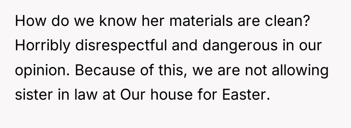 How do we know her materials are clean? Horribly disrespectful...