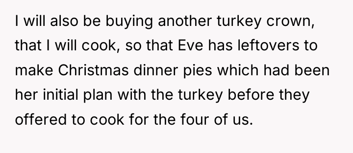 I will also be buying another turkey crown, that I...