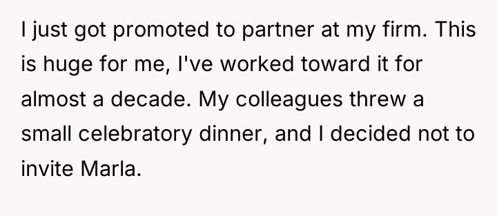 I just got promoted to partner at my firm. This...