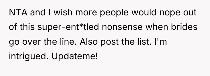 NTA and I wish more people would nope out of...