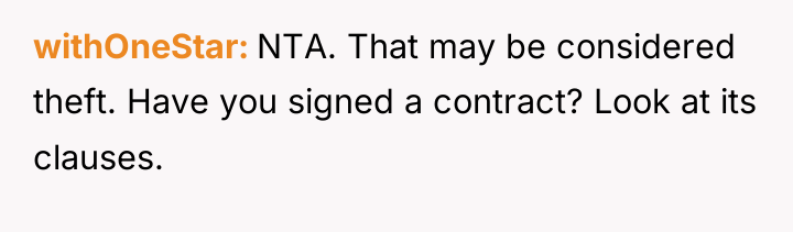 withOneStar NTA. That may be considered theft. Have you signed...