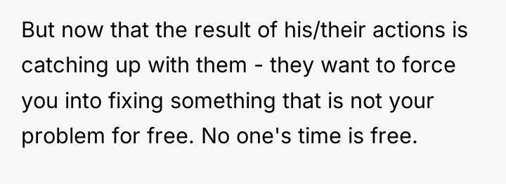 But now that the result of his/their actions is catching...