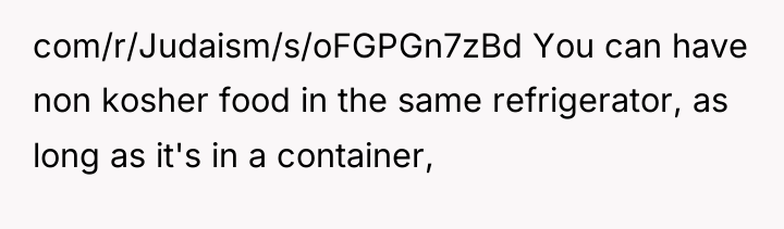 com/r/Judaism/s/oFGPGn7zBd You can have non kosher food in the same...