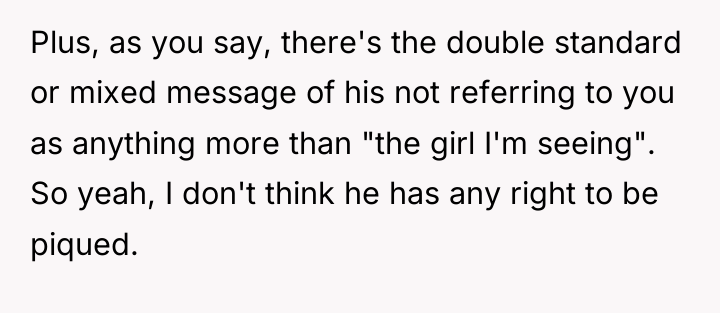 Plus, as you say, there's the double standard or mixed...