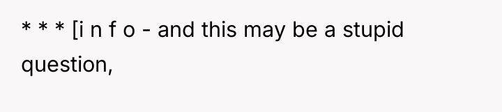 * * * [i n f o - and this...