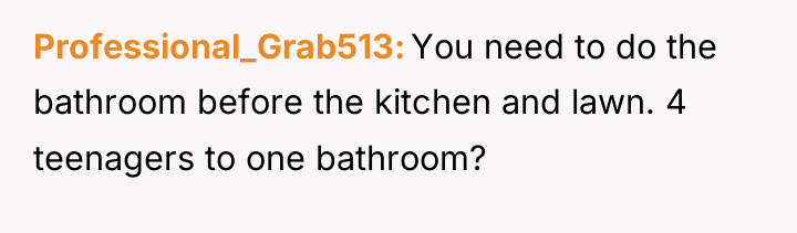 Professional_Grab513 You need to do the bathroom before the kitchen...