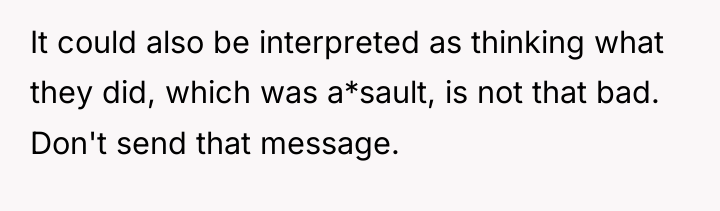 It could also be interpreted as thinking what they did,...