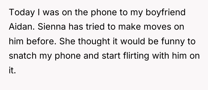 Today I was on the phone to my boyfriend Aidan....