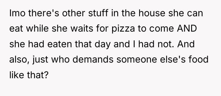 Imo there's other stuff in the house she can eat...