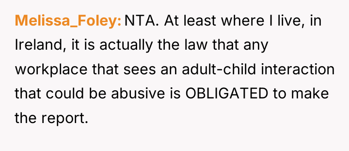 Melissa_Foley NTA. At least where I live, in Ireland, it...