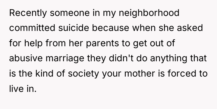 Recently someone in my neighborhood committed suicide because when she...