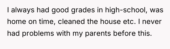 I always had good grades in high-school, was home on...
