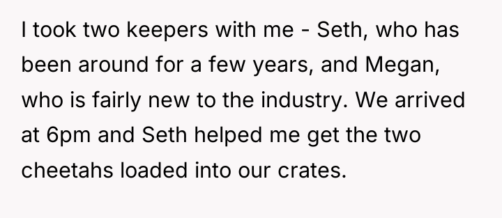 I took two keepers with me - Seth, who has...