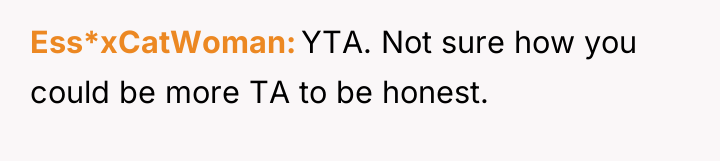 Ess*xCatWoman YTA. Not sure how you could be more TA...