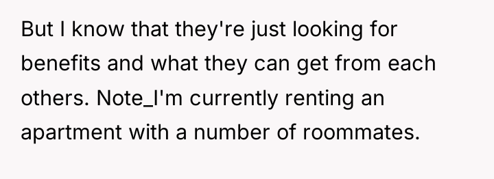But I know that they're just looking for benefits and...