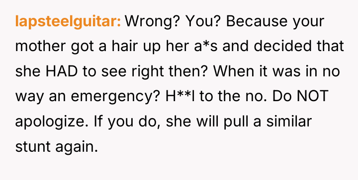 lapsteelguitar Wrong? You? Because your mother got a hair up...