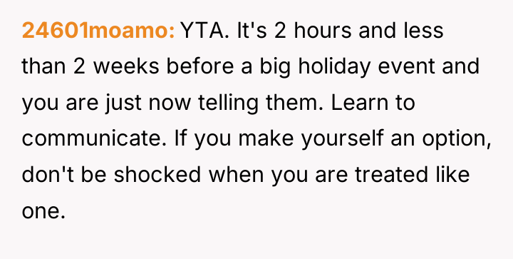 24601moamo YTA. It's 2 hours and less than 2 weeks...