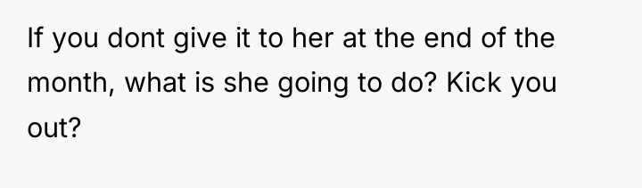 If you dont give it to her at the end...