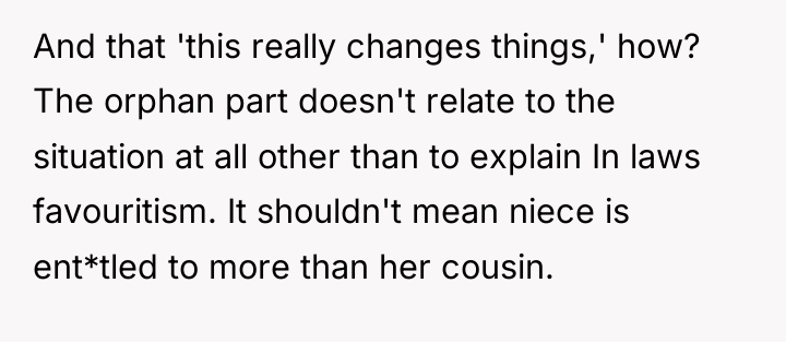 And that 'this really changes things,' how? The orphan part...
