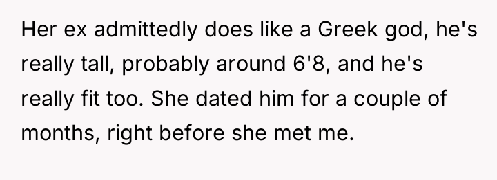 Her ex admittedly does like a Greek god, he's really...