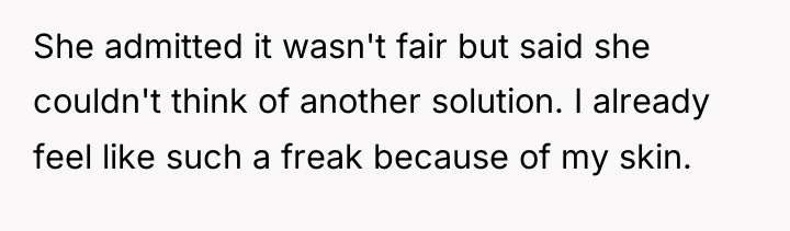 She admitted it wasn't fair but said she couldn't think...