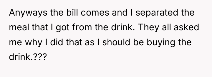 Anyways the bill comes and I separated the meal that...
