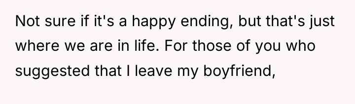 Not sure if it's a happy ending, but that's just...