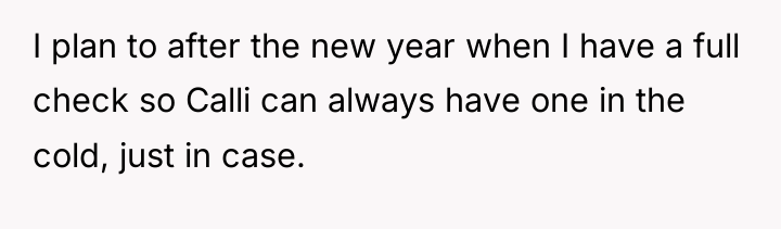 I plan to after the new year when I have...