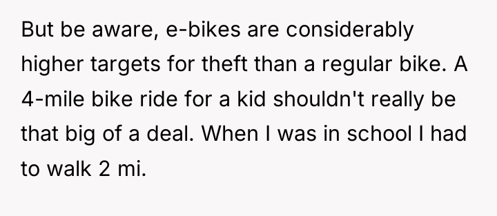 But be aware, e-bikes are considerably higher targets for theft...