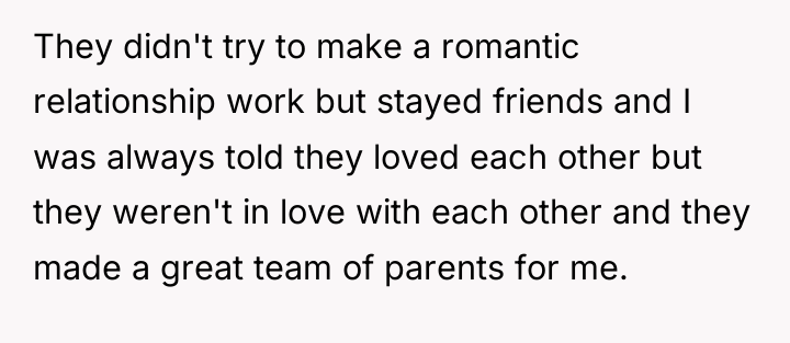 They didn't try to make a romantic relationship work but...