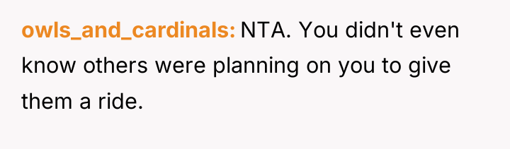 owls_and_cardinals NTA. You didn't even know others were planning on...