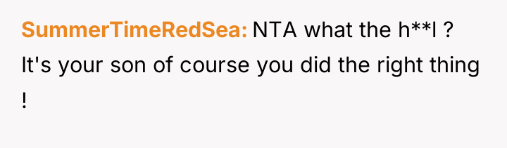 SummerTimeRedSea NTA what the h**l ? It's your son of...