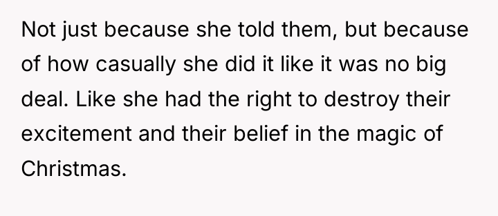Not just because she told them, but because of how...