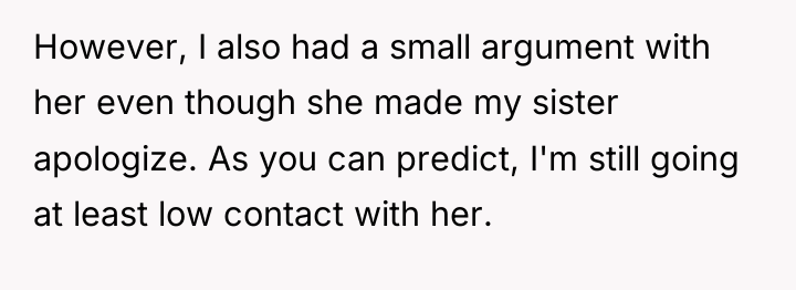 However, I also had a small argument with her even...