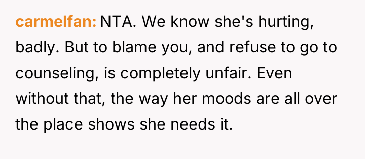 carmelfan NTA. We know she's hurting, badly. But to blame...