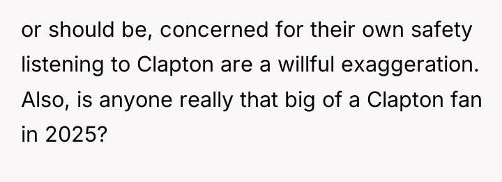 or should be, concerned for their own safety listening to...
