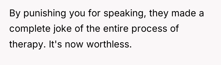 By punishing you for speaking, they made a complete joke...