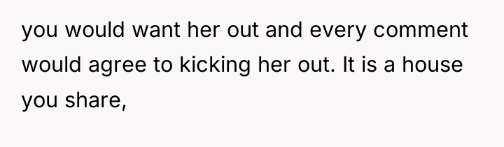 you would want her out and every comment would agree...