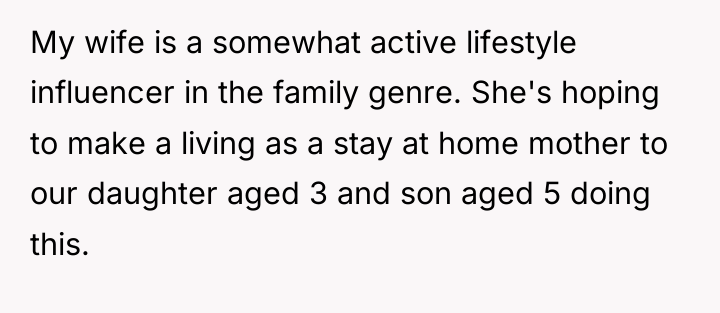 My wife is a somewhat active lifestyle influencer in the...