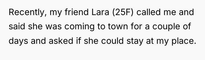 Recently, my friend Lara (25F) called me and said she...