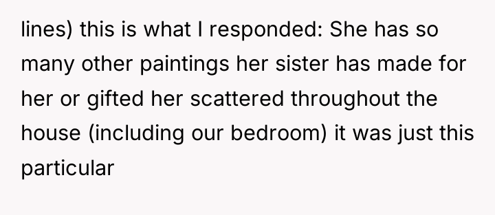 lines) this is what I responded: She has so many...