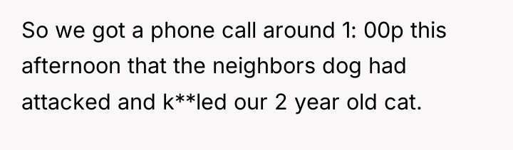 So we got a phone call around 1: 00p this...
