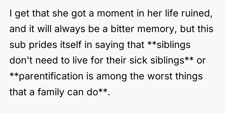 I get that she got a moment in her life...