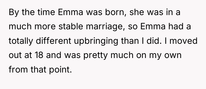 By the time Emma was born, she was in a...