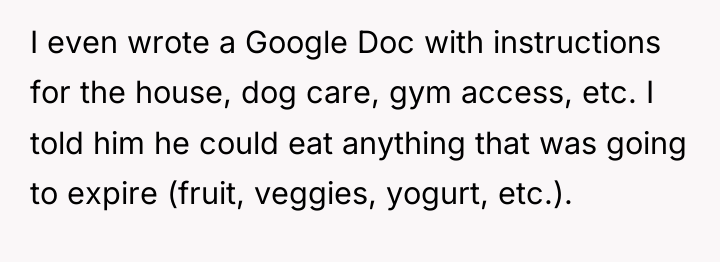 I even wrote a Google Doc with instructions for the...