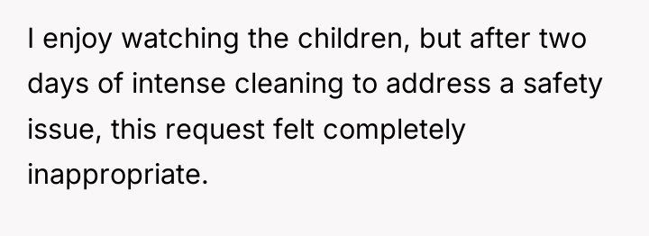 I enjoy watching the children, but after two days of...